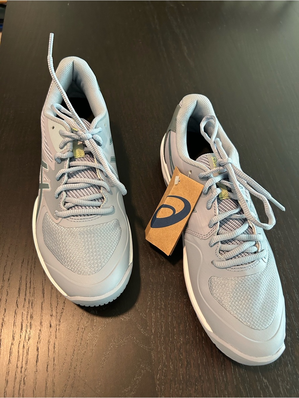 ASICS Men Light Blue Tennis Athletic Sneakers